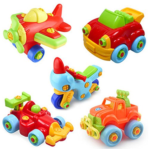 Ocamo Colorful Disassembly Assembly Blocks Vehicle Toy with Wrench Screwdriver Novelty Building Block Puzzle Toys Gift for Kids