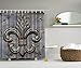 Ambesonne Fleur De Lis Shower Curtain, Lily on Weathered Old Wooden Planks Historical Theme Image, Cloth Fabric Bathroom Decor Set with Hooks, 69