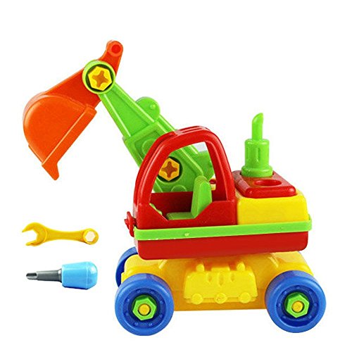 Baby Kids DIY Assembe Racing Car Excavator Vehicle Models Kits Toy - Thumbnail 2