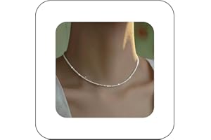 Boho Wedding White Tiny Pearl Necklace Pendant Dainty Mini Seed Bead Necklace Simple Vintage Pearl Strand Thin Chain Cute Sma