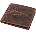 POLARE ORIGINAL Men's Vintage Italian Leather alligator Crocodile Embossed Bifold Wallet