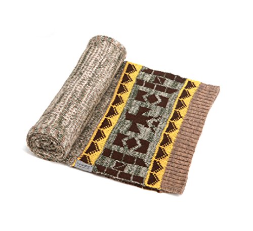 KM Unisex Antumn and Winter Long Thickened Warm Wool Knitted Scarf (Beige)
