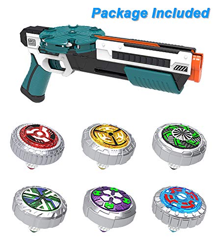 OBEST Spinners with Launcher Toys Set, 6 Metal Gyro Spinnings and Automatic Launcher, Gifts or Toys for Kids