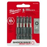 MILWAUKEE ELEC TOOL 48-32-4685 2" T25 Torx Bit (5 Pack)