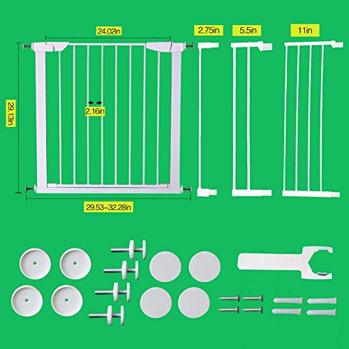 ALLAIBB Extra Wide Pressure Mounted Baby Gate Walk Through Auto Close