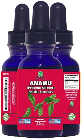 2 OUNCE! - ANAMU! (Petiveria Alliacea) - BY RELIABLE REMEDIES! - FREE HOME HERBAL HINTS eBook! - ORGANIC LIQUID EXTRACT! - MADE IN AMERICA! - ALCOHOL FREE! - 100% MONEY BACK GUARANTEE!