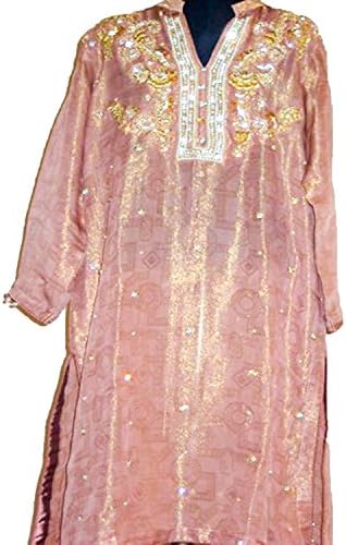 Revive Fashion Party Dress For Women Fashion 3 Piece Organza Brown Pakistani Wedding Dress, Medium