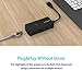 Qicent 3 Port USB 3.0 Hub With RJ45 10/100/1000 Gigabit Ethernet Converter LAN Adapter, Support Windows XP, Vista, Win7/8 (32/64 bit), Mac OS 10.6 and above, Linux - Black
