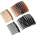 Gejoy 12 Pieces Plastic Teeth Hair Combs Tortoise Side Comb Hair Accessories(Black, Dark Brown)