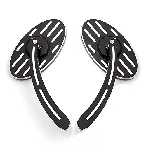 Motobiker 1Pair Universal Motorcycle CNC Rearview Mirrors For Harley XL 883 1200 Dyna V-Rod Fat Boy Road King Glide Softail Steed Vulcan DS (Ellipse)
