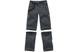 ASFIXIADO Boys Cargo Pants Kids' Hiking Quick Dry Lightweight Convertible Youth Waterproof Outdoor Camping Fishing Scout Pants