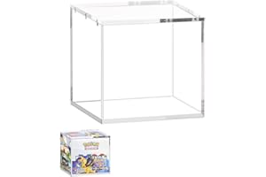SOWANO Acrylic Display Case Compatible with PKMN Booster Box Case 5mm Thick Stackable Booster Box Acrylic Case with Magnets Lid Clear Boxes for Display (6.1x3.5x5.3in)
