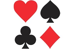 LECFERRARC 40 Pcs Casino Cutouts Las Vegas Casino Party Decorations Poker Silhouette for Poker Theme Birthday Party Supplies School Bulletin Board Craft Home Wall Decor