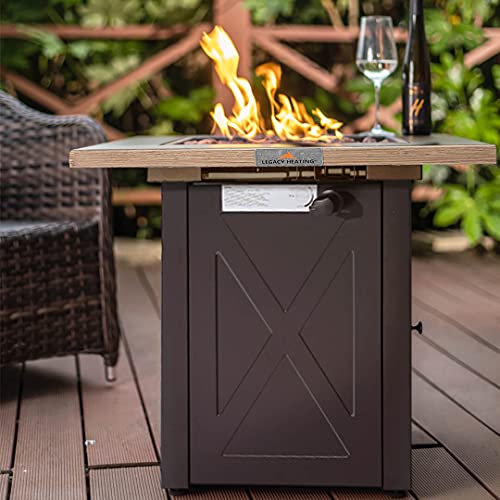 LEGACY HEATING Propane Fire Pit Table 28 inch Outdoor Gas Fire Pit