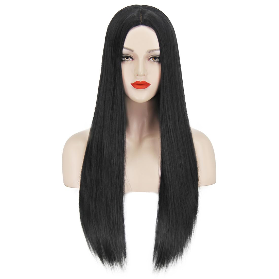 Photo 1 of Ruina Long Black Wigs for Costume Women Long Black Straight Hair Wig Cute Natural Soft Wigs for Halloween Costume Party R040BK