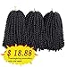 Gabrielle 3 Pack (8 Inch, 1B#) Spring Twist Hair Crochet Twist Synthetic Hair Extensions For Braids Spring Twist High Temperature Crochet Synthetic Fiber Spring Twist Hair 1B