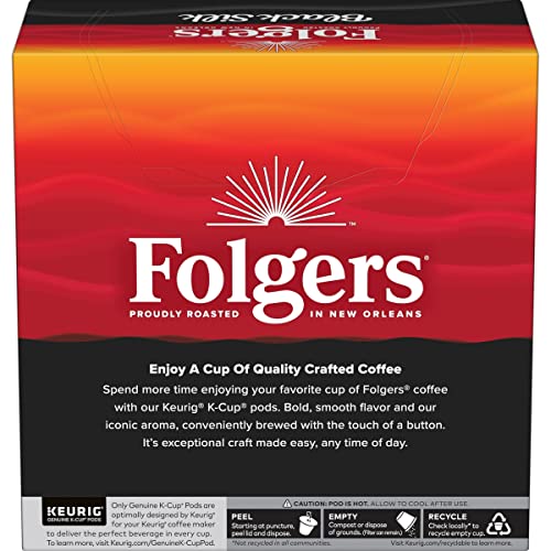 FOLGERS BLACK SILK DARK ROAST GROUND COFFEE, 32 KEURIG K-CUP PODS