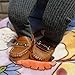 LIDIANO Baby Soft Sole Toddler Loafers Boat Shoes Crib Shoes (6-12 Months, Brown)