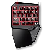 ACEPHA T9 Pro Gaming Keypad Gameboard with Programmable Keys 7 Color LED Backlit, 16-keys Rollover, Brand New Key Layout and Anti-Fatigue Wrist-pad
