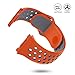 Fitbit Ionic Band, UMTELE Two-toned Perforated Replacement Strap Breathable Accessory Wristband with Quick Lock&Release Buckle for Fitbit Ionic Smart Watch, Small, Orange/Grey