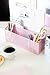 Blu Monaco Pink Desk Mail Organizer - 3 Compartment Cubicle Desktop Caddy - Pink Metal