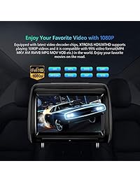 XTRONS   Reproductor de DVD para reposacabezas de coche, 2 x 9 pulgadas, HD, digital, pantalla táctil ajustable, 1080P, vídeo y juegos automáticos HDMI