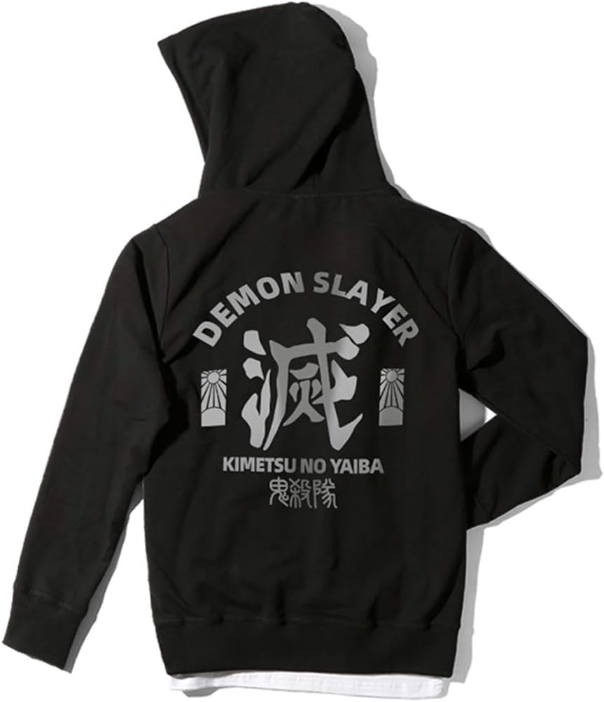 鬼滅の刃 きめつのやいば 鬼滅隊 スウエット ファスナー オーバー フード付き 長袖 ジャージトップス 男女兼用 メンズ レディース Mサイズ