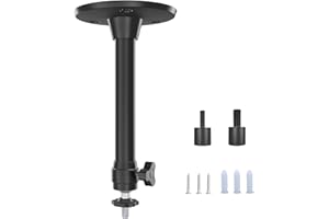 UINEHIOT Upgraded Ceiling Wall Projector Mount Compatible with QKK, DR.J, DBPOWER, Anker, VANKYO, AAXA, Jinhoo, PVO, TMY, AuKing, and Most Other Mini Projector,Sleek Black Steel Design for Perfect Projection