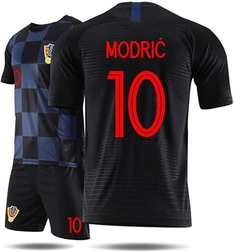 Amazon Co Jp フットボールのユニフォーム モダール競争トレーニングチームユニフォーム 10 クロアチア18年ワールドカップジャージ 大人の子供のサッカースポーツウェア サッカーのtシャツ スポーツショーツ 黒と青 色 Black Size 22 ホーム キッチン