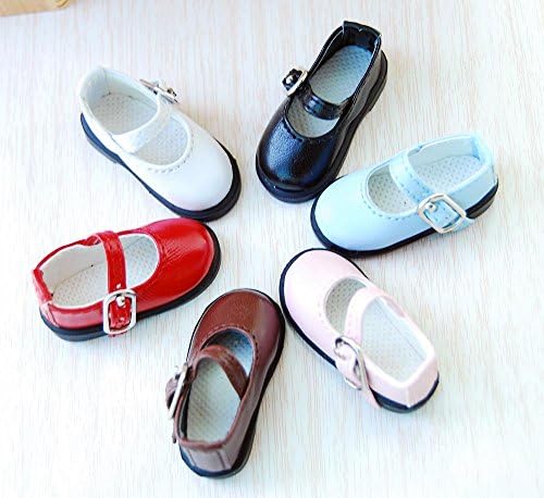 1 Pair White Shoes For BJD Sd Blythe Doll 1/6 Doll Leather Shoes(Inner size: 4.5cm)