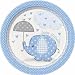 Blue Elephant Baby Shower 7" Cake/Dessert Plates, 8 Count primary