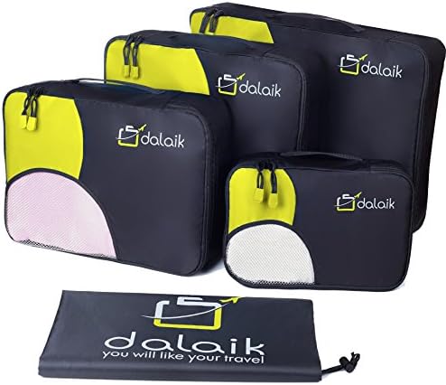 Travel Packing Cubes Travel Organizer Set – 4 Luggage Packing Cubes for Travel &amp; 1 Waterproof Laundry Bag – Easy Organization and Premium design