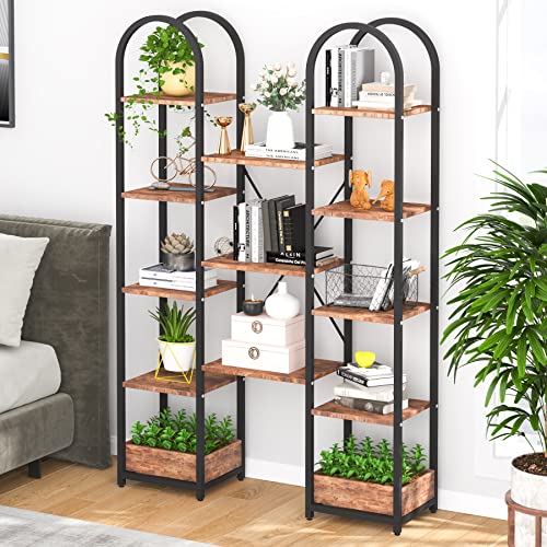 Tribesigns Bookshelf Triple Wide 4 Tier Bookcase with 11 Open Storage