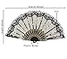 Amajiji Folding Hand Fans,Fashion Elegant Flower Rose Lace Chinese/Japanese Folding Fan (Black)