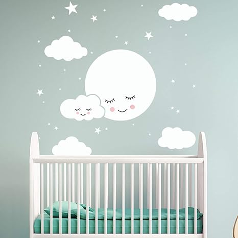 moon stars and clouds nursery