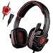 SADES SA901 Pro USB PC Gaming Headset 7.1 Surround Stereo headband headphones with Microphone Deep Bass Volume Controller with Mute function (Black Red)