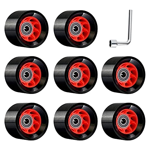 Lrtzizy 8Pack 95A 58mmx39mm,Indoor Roller Skate Wheels,PU Wear- Wheels Double-Row Roller Skates Accessories