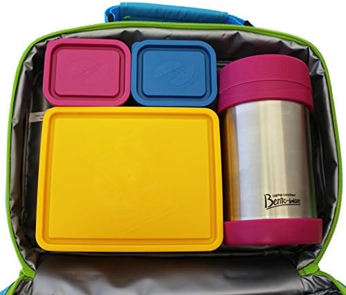 Insulated Lunch Bag - Multi-Compartment Bento Box Carrier Tote - Love Birds Design for Kids/Adults