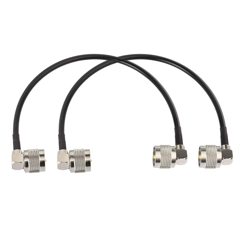 Superbat Right Angle PL259 RG58 CB Patch Lead 30cm 50ohm UHF Male to Male Ham Radio HF Coax Cable for HF VHF CB Radio, SWR Meter, Scanner, Antenna Analyzer, Dummy Load, Walkie Talkie 2Pcs — image 1
