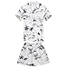 Boy Hawaiian Aloha Luau Shirt and Shorts 2 Piece Cabana Set In White Map and Surfer 8,XL