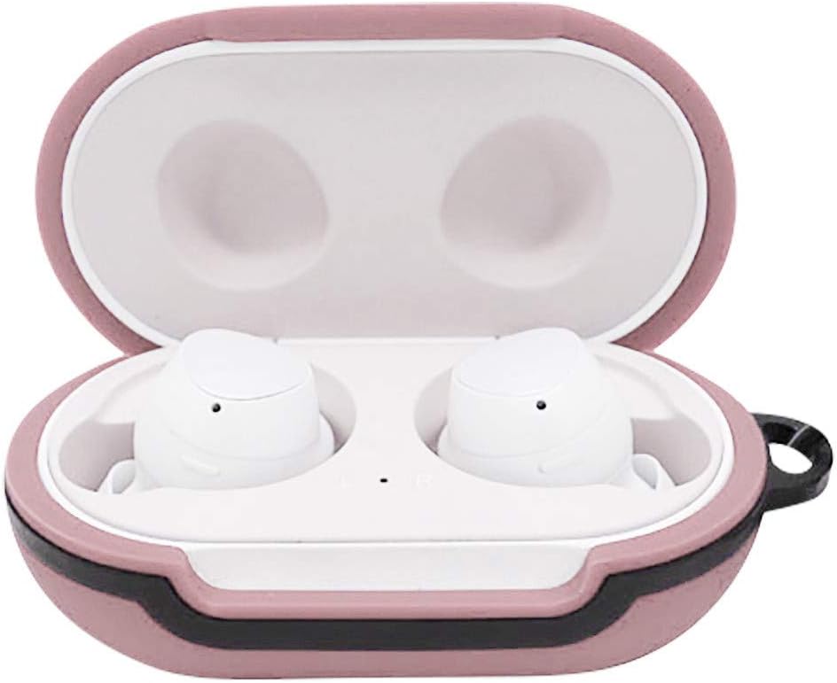 NXDA AirPods Silicone Case for Samsung Galaxy Buds Silicone Case Cover Earphone Pouch Dust-proof Protective With Keychain (Pink)