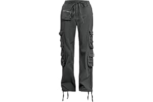 CASEI Cargo Pants Women Tactical Baggy Hiking Cargo Pants with 9 Pockets Cotton Military Casual Army Combat Work Pants