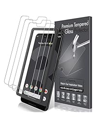 LK [3 Pack] Protector de Pantalla para Google Pixel 3 XL, [vidrio templado] [compatible con la funda] Tecnología de doble defensa [marco de alineación fácil instalación] con garantía de por vida de reemplazo