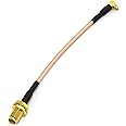 MMCX To SMA Female Right Angle Cable Adapter - RG316 Coaxial 4 Inch Pigtail For Wireless Cards