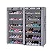Z ZTDM 6-Tiers 12 Lattices Non-Woven Fabric Shoe Cabinet with Dustproof Cover Closet 36-Pair Shoes Storage Rack (Grey)