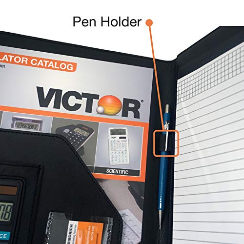 Victor-Deluxe-PadfolioResume-Portfolio-Folder-with-8-Digit-Calculator-Letter-Sized-Writing-Pad-Business-Card-Holder-Full-Width-Storage-Pocket