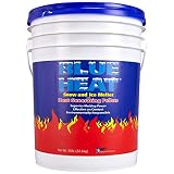 Blue Heat Snow and Ice Melter Rock Salt - 50lbs Bucket - Heat Generating Pellets - Concrete and Surface Safe - Industrial Grade - Home and Commercial Use - Blue Tint - Works in -25° F