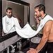 Beard Apron,Beard Shaving Bib - Hair Clippings Catcher, Grooming Cape Apron, Easy to Travel, for Man Shaving by Richhim - (White)