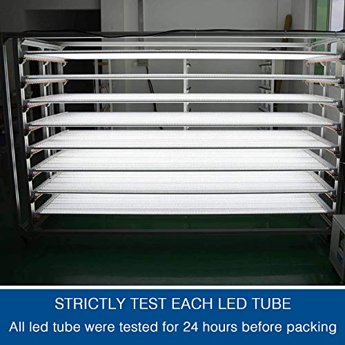 LED Light Tube 8FT, T8 T10 T12 LED Tubes, 72W Single Pin FA8 Base 270 Degree V Shaped LED Chip Bulbs, Dual-End Powered, Ballast Bypass, Fluorescent Replacement, 6500K|7200Lumens, Clear - 4 Pack