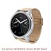 Moto 360 2 Watch Replacement Band (2nd Gen, 42mm 2015 WOMEN'S), DAYJOY Premium Stainless Steel Watch Strap Adjustbable Bracelet Milanese Band for Moto 360 2 Smart Watch (16MM ROSE GOLD)